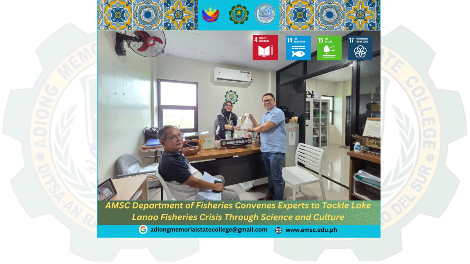 AMSC Department of Fisheries Convenes Experts to Tackle Lake Lanao Fisheries Crisis Through Science and Culture